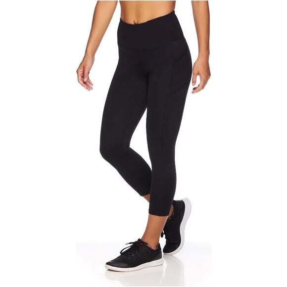 Gaiam Om High Rise Pocket Capri Legging Black NWT XL - Picture 2 of 6